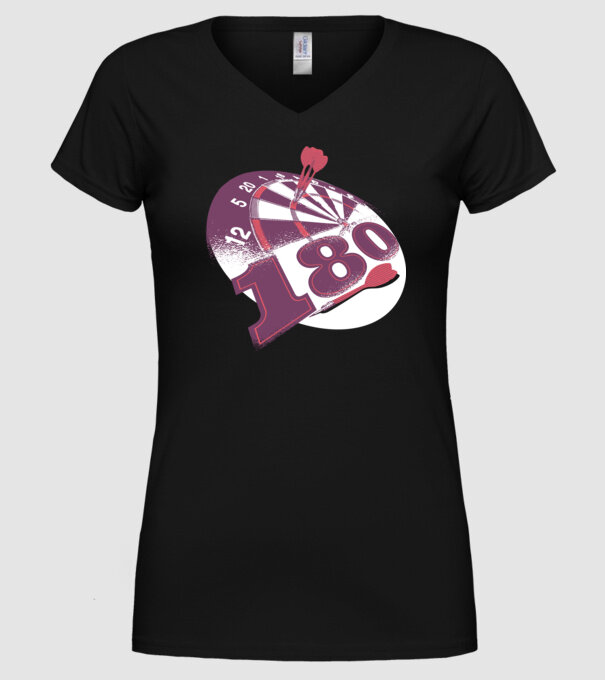 Darts 180 tricou model negru pe tricou