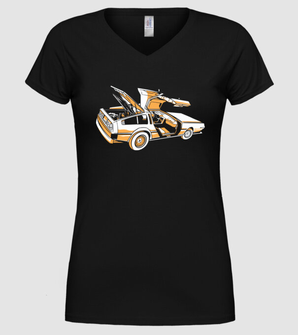 Delorian Înapoi în viitor model negru pe tricou
