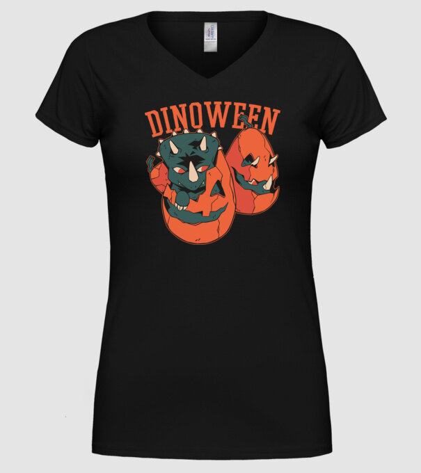 Dinoween model negru pe tricou