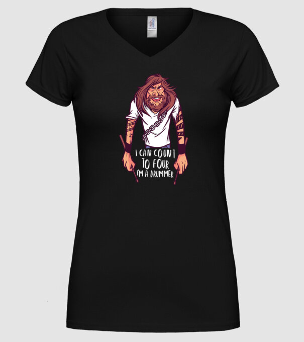 Baterist model negru pe tricou