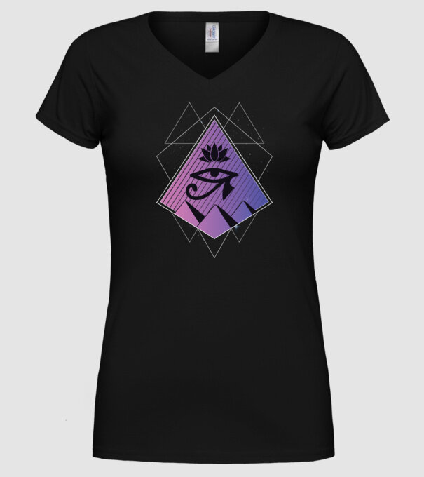 Egipt simbol geometric model negru pe tricou