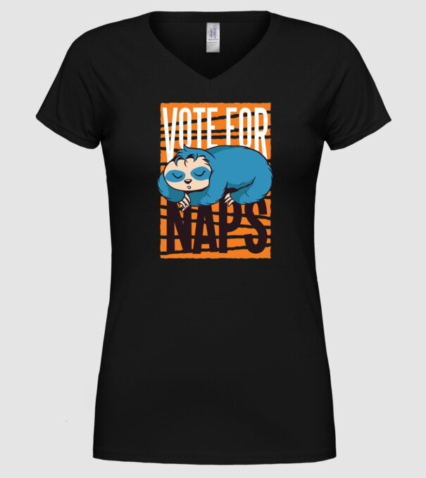 Votez pentru relaxare Leneș model negru pe tricou