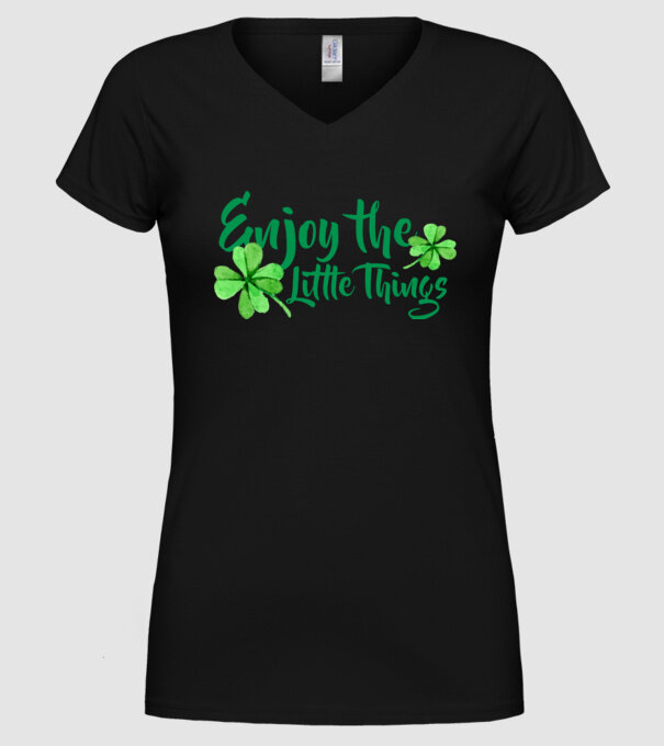 Enjoy the little things model negru pe tricou