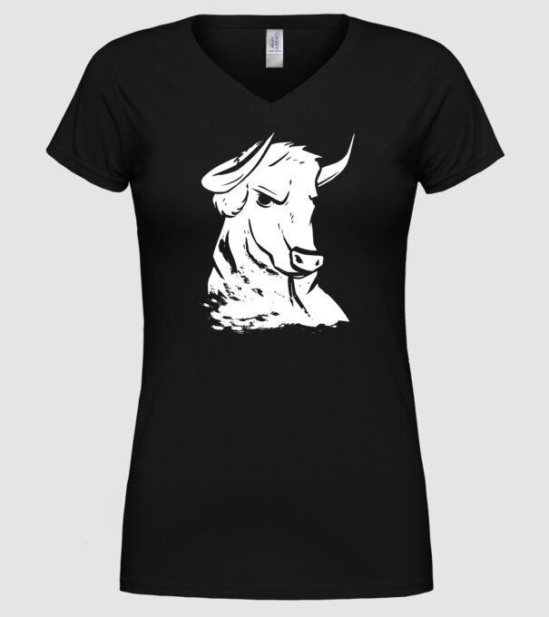 Taur puternic model negru pe tricou