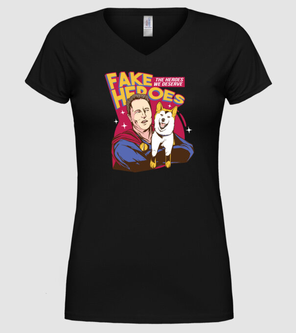 Fake Hero Elon Musk model negru pe tricou