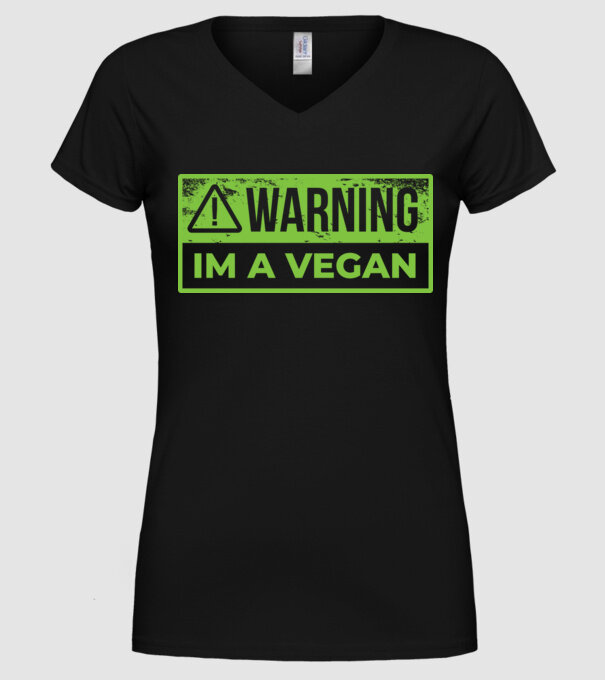 Atenție, sunt vegan model negru pe tricou