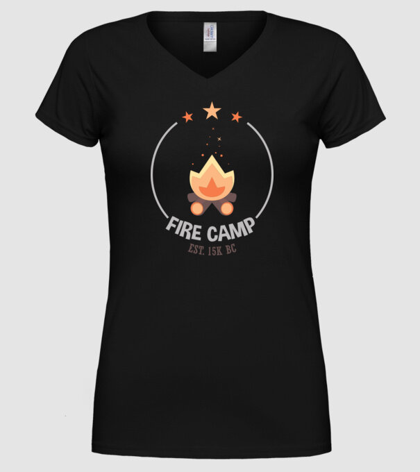 Fire Camp est. 15k BC model negru pe tricou