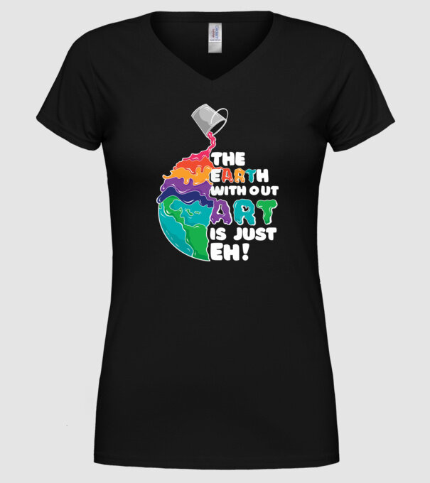 Pământ Artă model negru pe tricou