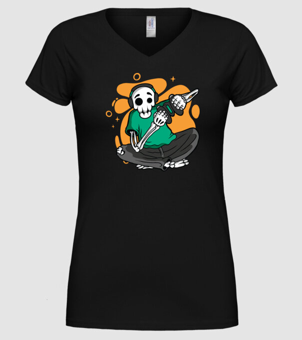 Schelet Gamer model negru pe tricou