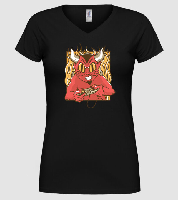 Gamer Diavol model negru pe tricou