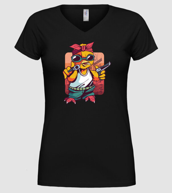 Pui Gangster model negru pe tricou