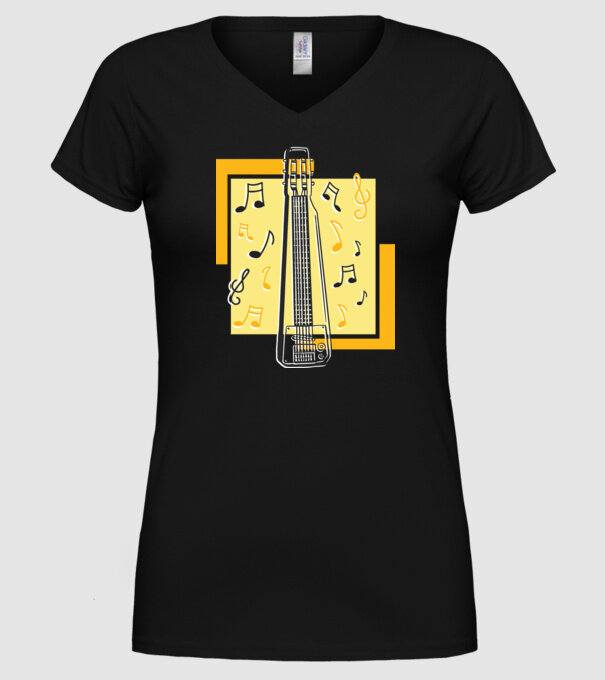 Tricou chitarist model negru pe tricou