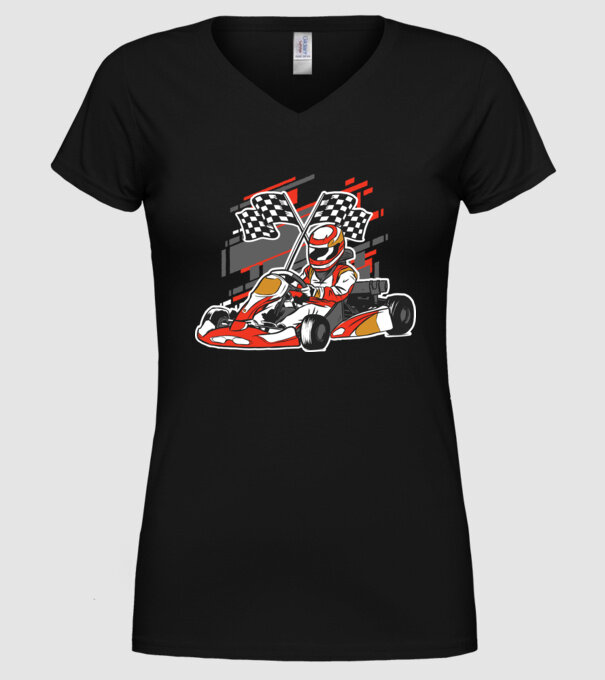 Gokart model negru pe tricou