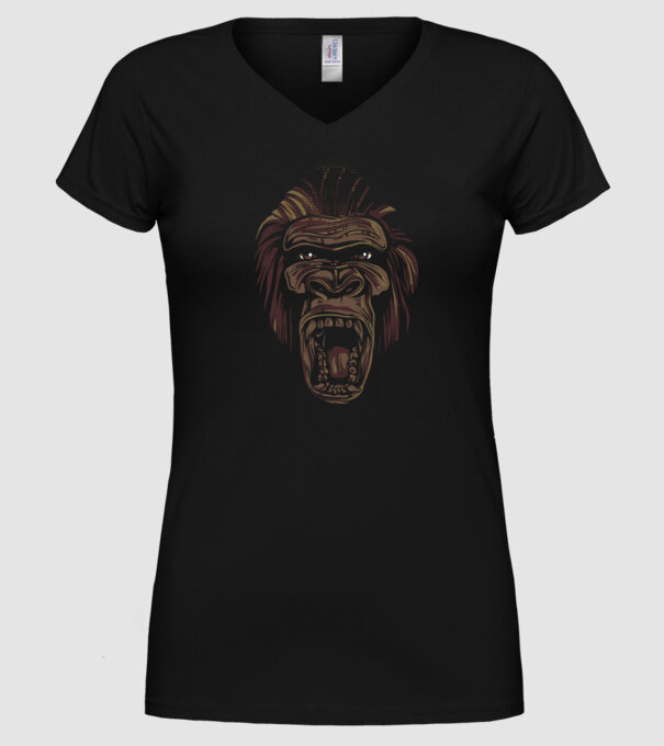 Gorilla Face model negru pe tricou