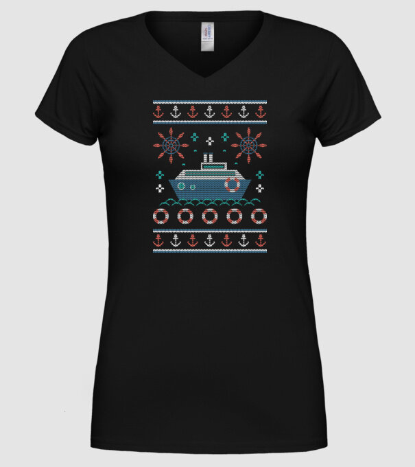 Pulover urât cu vapor model negru pe tricou