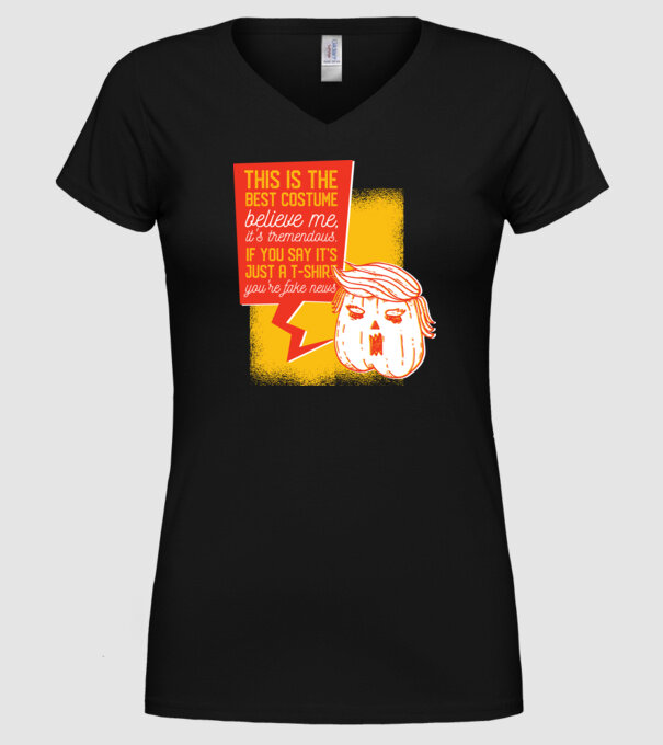 Halloween Trump cap de dovleac model negru pe tricou