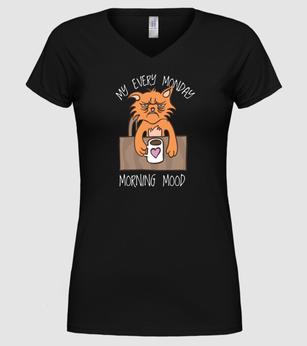 Starea mea de spirit de luni model negru pe tricou