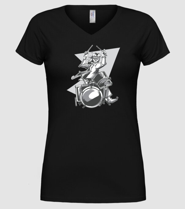 Hippy baterist model negru pe tricou