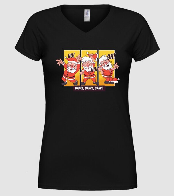 Hohoho dans Moș Crăciun model negru pe tricou