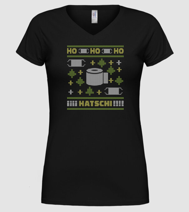 Hohohoho hârtie igienică pulover urât model negru pe tricou