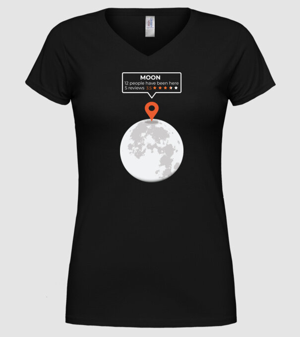 Luna Recenzie model negru pe tricou