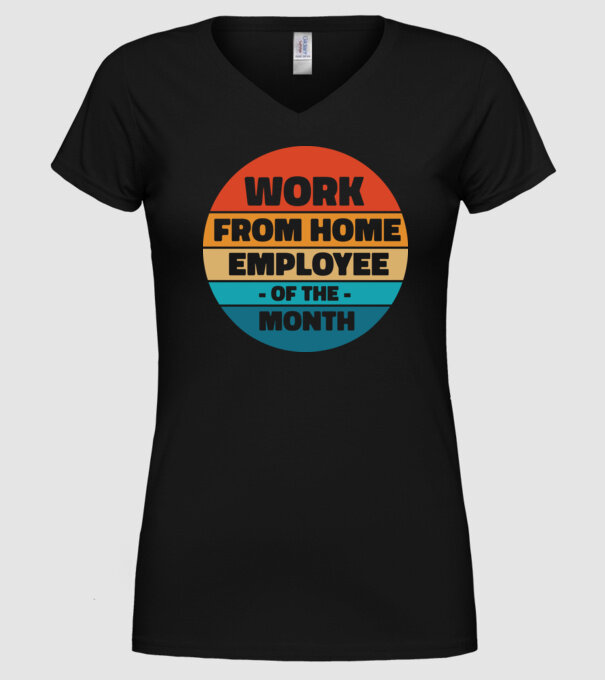 Lucrătorul la domiciliu al lunii model negru pe tricou