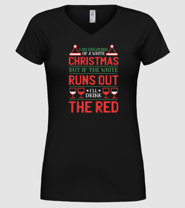 I am dreaming of a white Christmas model negru pe tricou