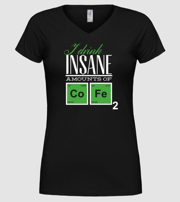i drink insane amount of coffee model negru pe tricou