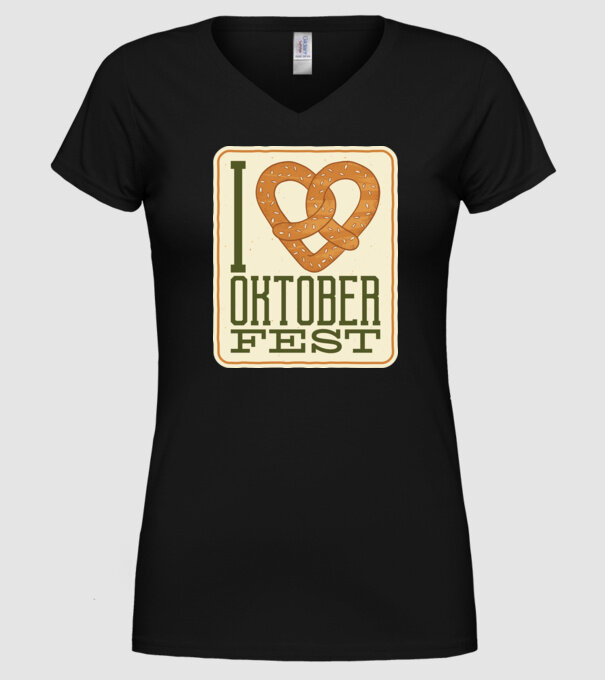I Love Oktoberfest model negru pe tricou
