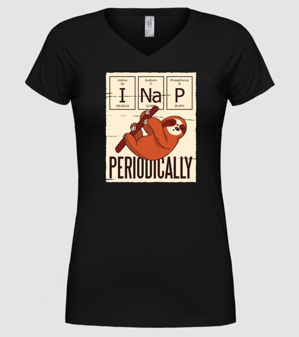 I NaP Periodic tricou leneș model negru pe tricou