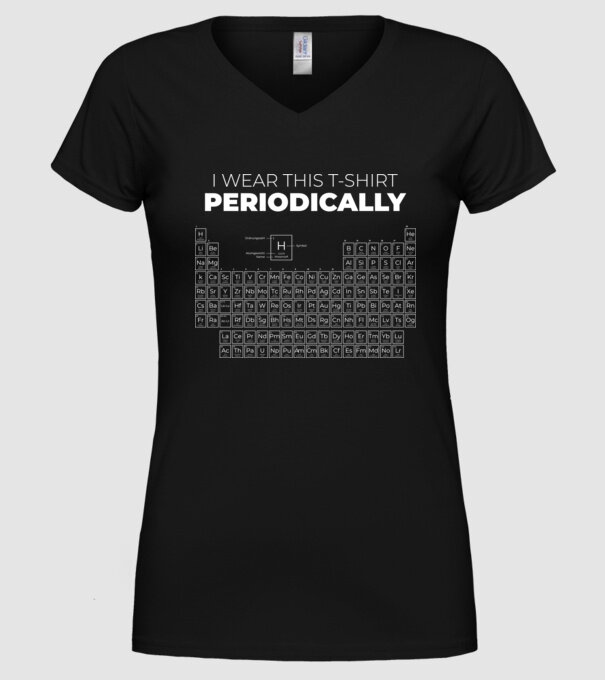 I wear this t-shirt periodically model negru pe tricou