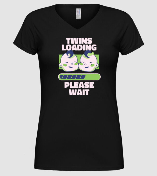 Gemeni în încărcare model negru pe tricou