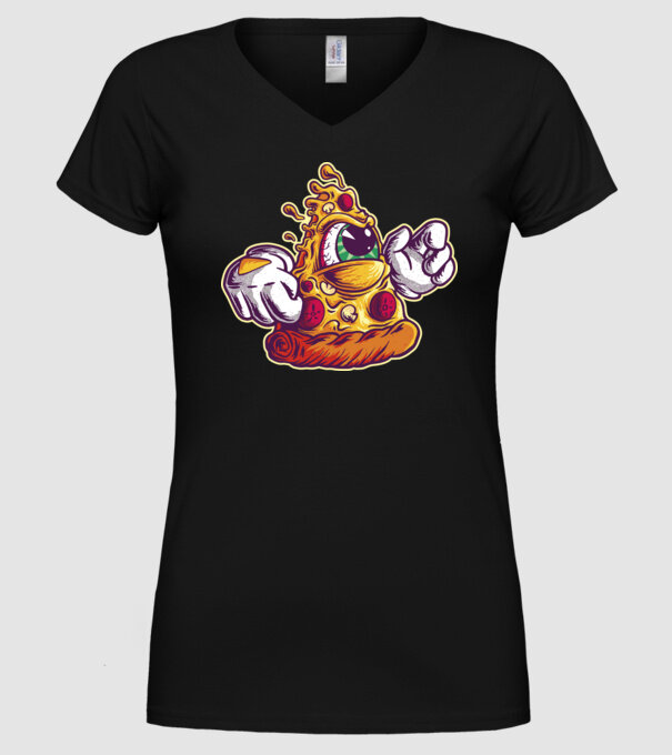 Pizza Illuminati model negru pe tricou