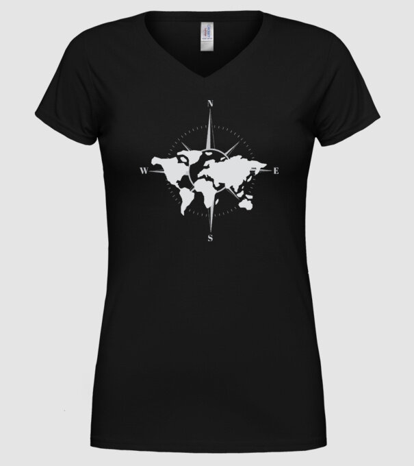Busolă model negru pe tricou