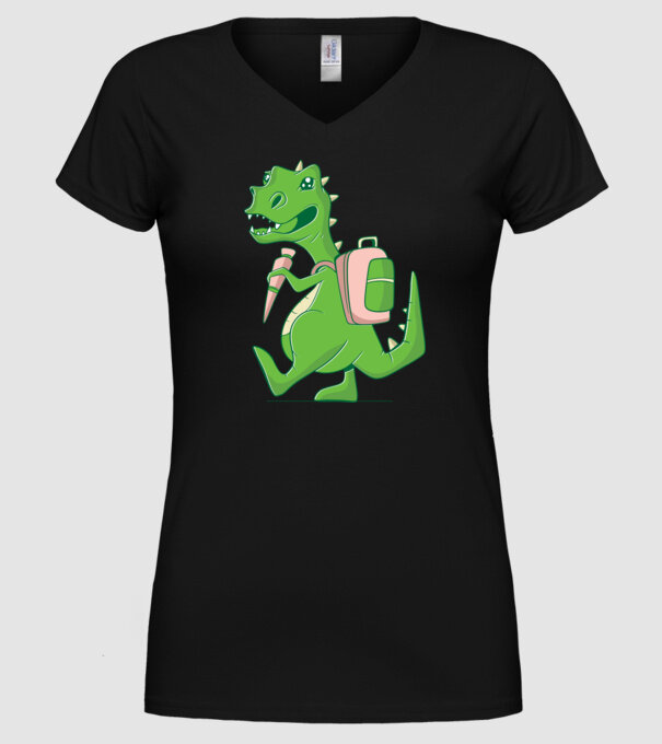 Elev Dino model negru pe tricou