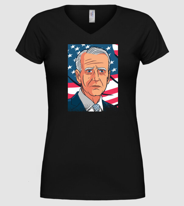 Joe Biden USA model negru pe tricou