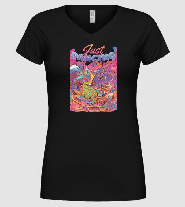 Just Dancing Fulgi de cereale model negru pe tricou