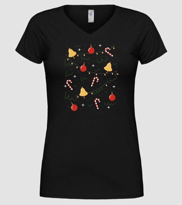 Decorații Crăciun model negru pe tricou