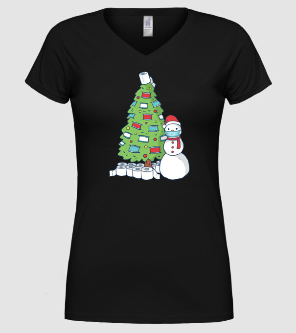 Brad De Crăciun model negru pe tricou