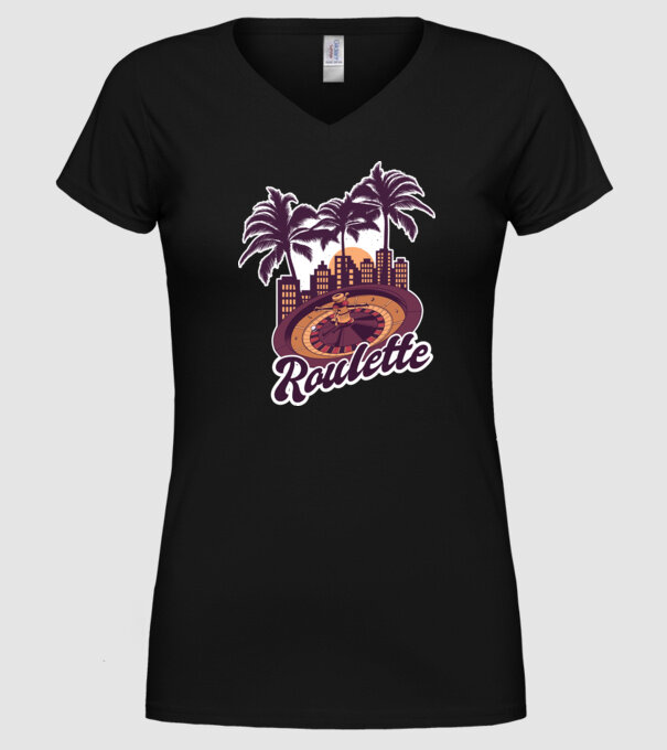 Casino Roulette model negru pe tricou