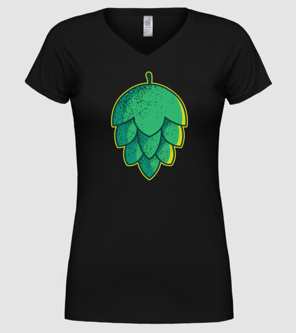Tricou cu bere de Hamei model negru pe tricou