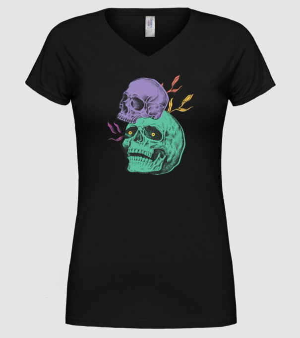 Cranii model negru pe tricou