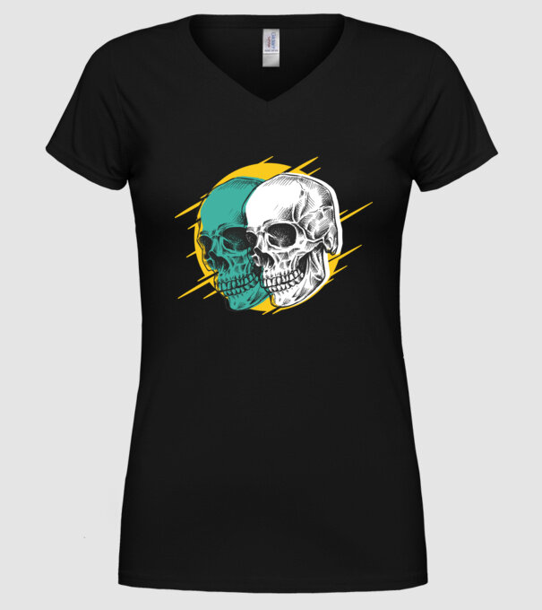 Cranii model negru pe tricou