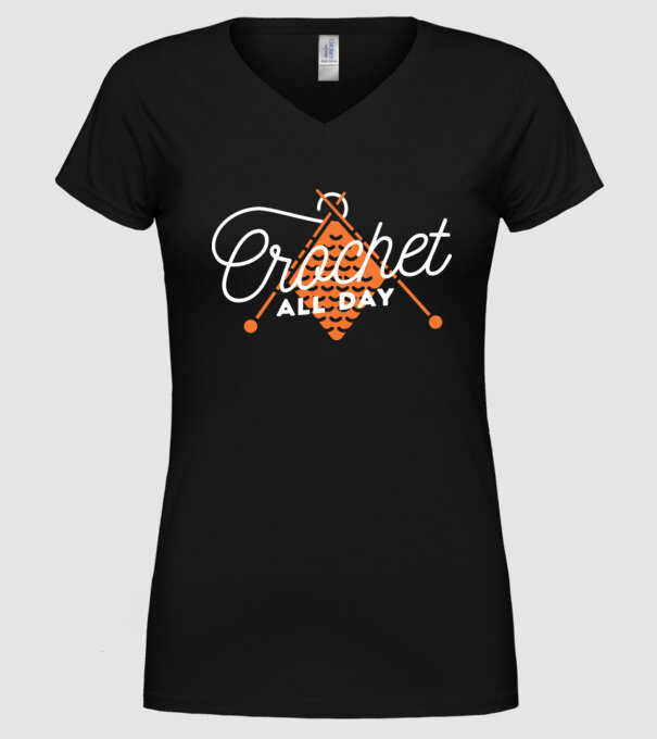 Tricotat pe tot parcursul zilei model negru pe tricou