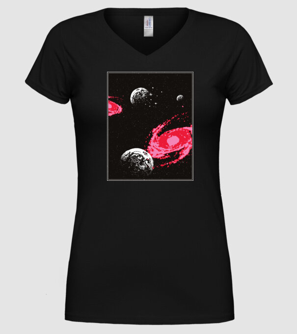 Cosmos Spațiu model negru pe tricou