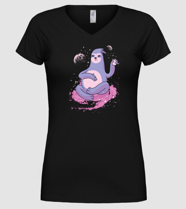 Leneș în spațiu model negru pe tricou