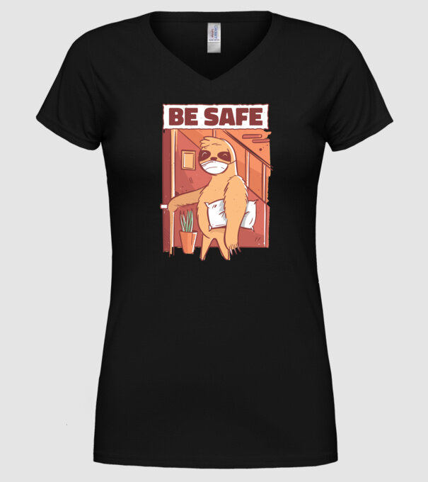 Leneș Be Safe model negru pe tricou