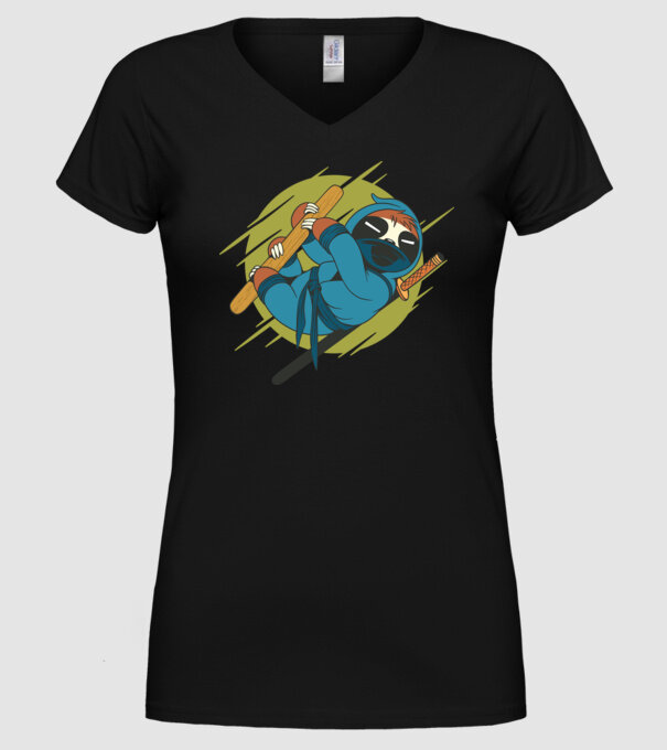 Ninja Leneș model negru pe tricou