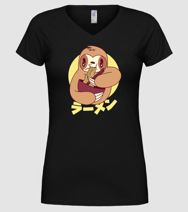 Ramen Leneș model negru pe tricou