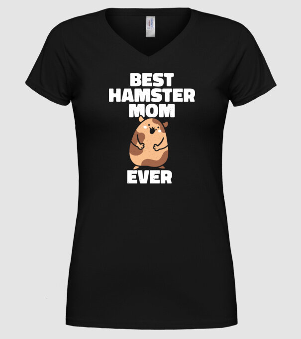 Cea mai bună mamă Hamster model negru pe tricou